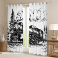 thumbnail image 2 of Erosebridal Rideaux Vintage Train Lot de 2 (42x84), Rideaux Occultants Train à Vapeur 30 %-50 %, Noir Blanc, 2 of 5