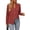 Brown Red, variant on Women's Long Sleeve Shirts Button Down Dressy Casual Blouses V Neck Embroidery Hollow Out Tops Fall Winter Clothes