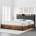 thumbnail image 4 of CazToi Full Size Platform Bed with Charging Headboard & 4 Storage Drawers Linen Upholstered No Box Spring Needed, 4 of 7