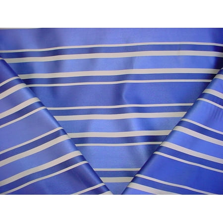 39h1 Navy Blue Royal Blue White Satiny Stripe Designer