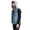 thumbnail image 4 of G-Style USA Men's Detachable Hood Denim Jean Vest DK108 - INDIGO - Small, 4 of 8