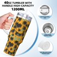 thumbnail image 3 of Balery Hawaii Palms Pattern 40oz Stainless Steel Tumbler Double Wall Vacuum Insulated Water Bottle Ice Bully Insulated Tumbler With Handle And 2 in 1 Straw Lid, 3 of 8