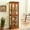 Oak, variant on Display Cabinet with Glass Doors | 4 Hinged Doors, Adjustable Tempered Glass Shelves | Composite Wood Construction | Wall Anchor to Prevent Falling