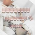 thumbnail image 1 of Parche para uñas con incrustaciones de diamantes de imitación, 24 Uds., estilo francés, tipo Gel de gelatina, corto extraíble, 1 of 2
