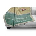 thumbnail image 3 of Island Party Soft Flannel Fleece Throw Blanket, Woman Sunbathing Hello Summer Words Sandy Beach Retro Grunge Poster Print, Cozy Plush for Indoor and Outdoor Use, 60" x 80", Multicolor, by Ambesonne, 3 of 6