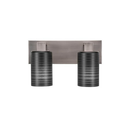 Apollo Bar - Apollo 2 Light Bath Bar Shown In Graphite Finish Glass Shade