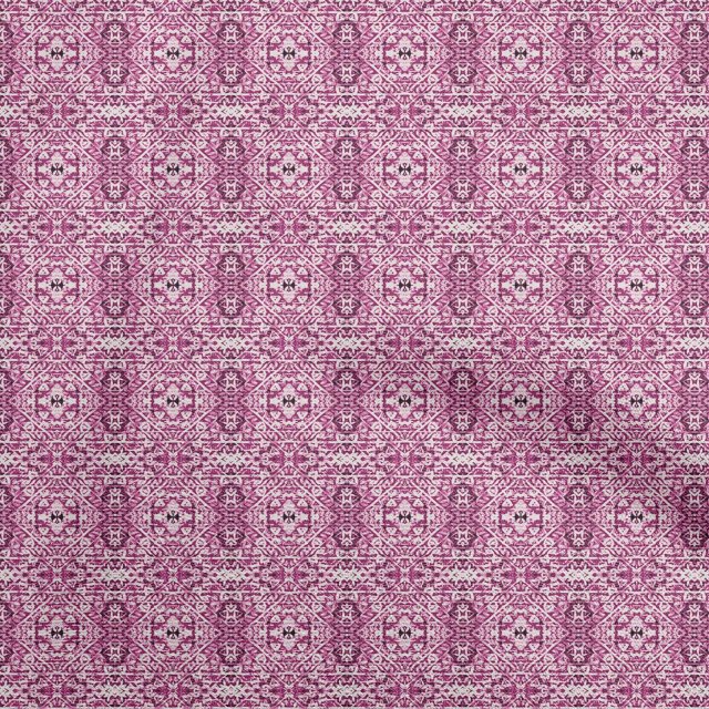 oneOone Rayon Dark Magenta Fabric Block Craft Projects Decor Fabric Printed By The Yard 56 Inch Wide-KR