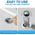 thumbnail image 6 of Bathroom Sink Drain Strainer,Upgrade Universal Bathroom Sink Stopper for 1.34-1.57 inch, Pop-up Sink Drain Strainer with Removable Stainless Steel Strainer Basket Hair Catcher(2Pcs), 6 of 6