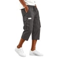 thumbnail image 6 of Below The Knee Shorts for Men Corduroy Long Cargo Shorts Casual 3/4 Length Sweat Capris with Pockets Dark Gray 2XL, 6 of 7