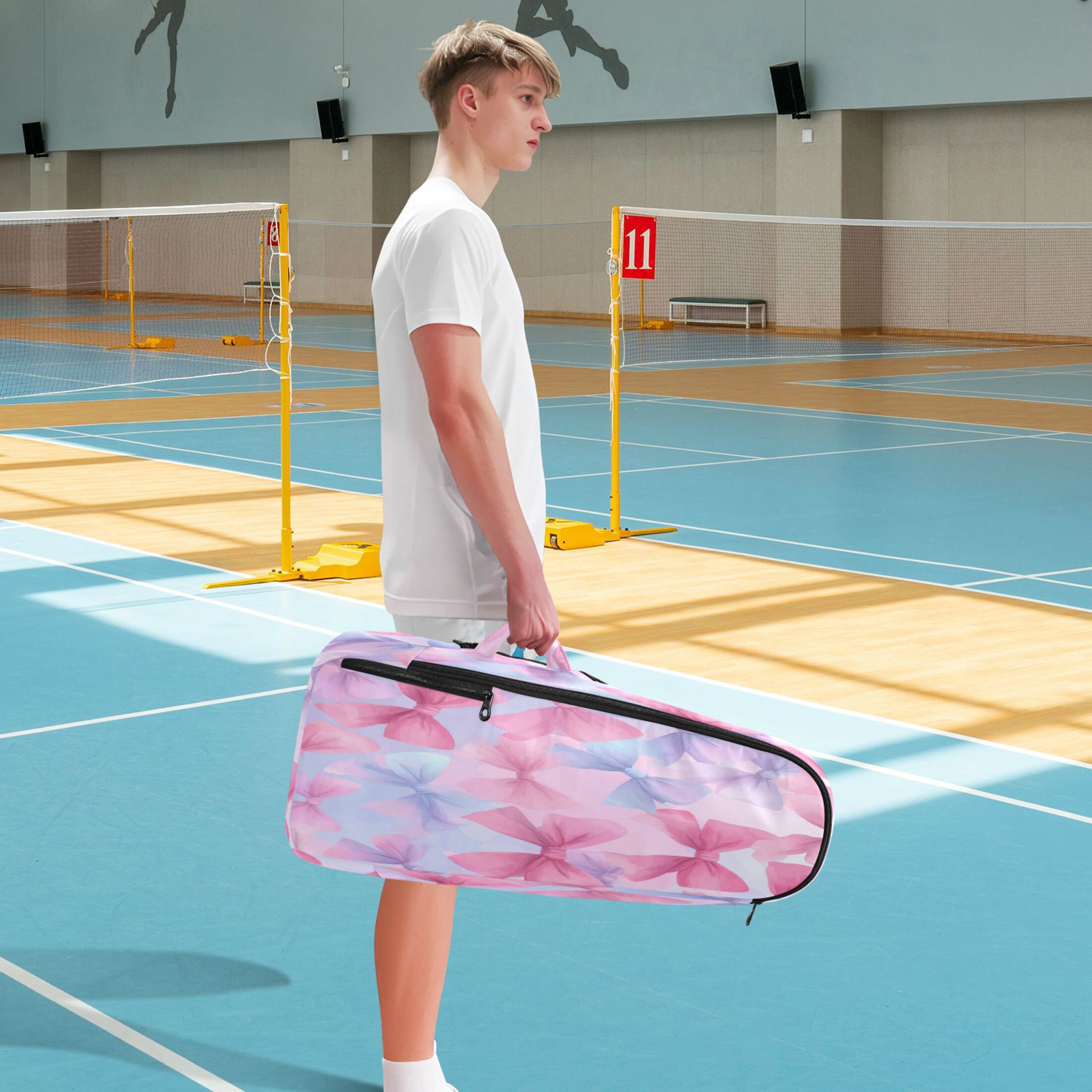 2 Racquet Holder Tennis Backpack Tennis Racket Covers Gym Bags Colorful Bows