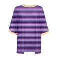 thumbnail image 5 of HAiming Women's Oversized T Shirts Short Sleeve Striped Crewneck Summer Tops Casual Loose Basic 2025 Trendy Clothes, 5 of 5