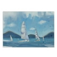 thumbnail image 1 of Sailboat Cutting Board, Lansdscape of Sailing Boats Brush Strokes Technique Stained Template, Decorative Tempered Glass Cutting and Serving Board, in 3 Sizes, by Ambesonne, 1 of 2