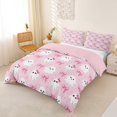 thumbnail image 3 of Homewish Coquette Bow Ghost Grid Duvet Cover Queen for Kids, Glitter Star Girly Spooky Queen Bedding, Pink Reversible, 3-Piece, 1 Duvet Cover and 2 Pillowcases, 3 of 6