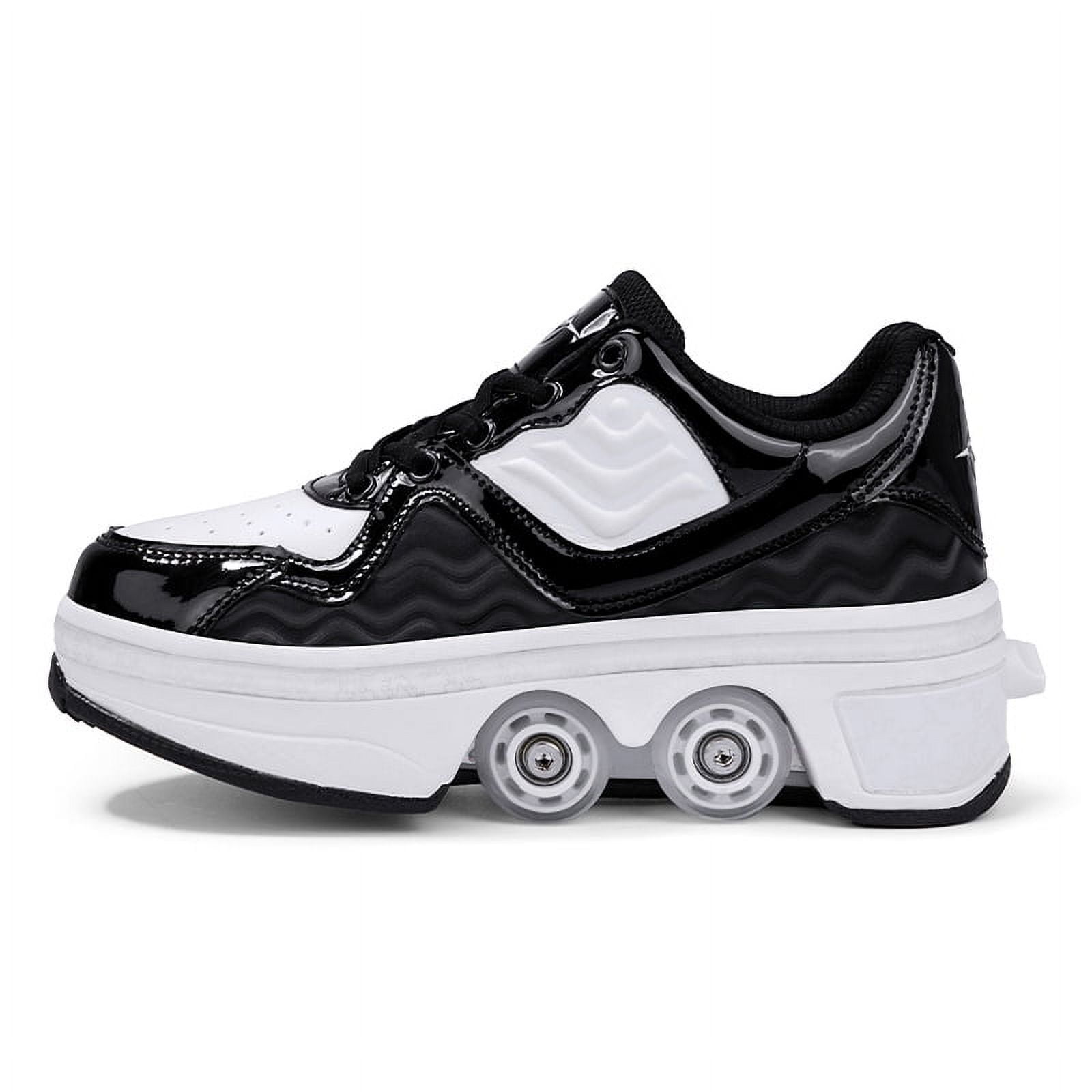 Roller Skates for Women Men, Shoes with Wheels for Girls, Kick Rollers Shoes Retractable for Boys, Adult Parkour Quad Roller Shoes, Inline Skates Children's Outdoor Skates