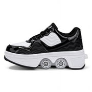 Roller Skates for Women Men, Shoes with Wheels for Girls, Kick Rollers Shoes Retractable for Boys, Adult Parkour Quad Roller Shoes, Inline Skates Children's Outdoor Skates