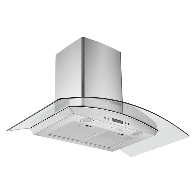 Ancona 36 in. GCHD436 Convertible Glass Canopy Range Hood in Stainless Steel