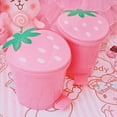 thumbnail image 4 of Mini Automatic Wastebasket, Small Strawberry Swing Lid Trash Can, Tiny Garbage Bin for Desk, Office, Kitchen, Bathroom Vanity, Bedroom Tabletop & Home Essentials, 4 of 7