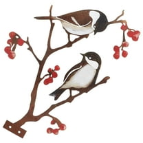 GOOHOCHY Birds on Branch Wall Decor Bird Tree Decor Metal Bird Sculpture Metal