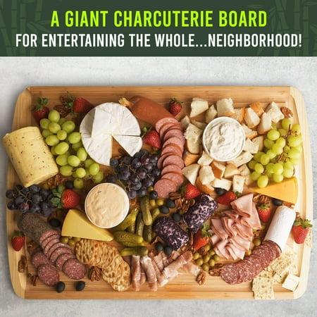 Size XXXL Greener Chef XXXL Bamboo Cutting Board -30x20 Wooden Cutting Boards for Kitchen