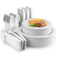 thumbnail image 1 of Platos de papel yeacher Cena 50 piezas 7 pulgadas y 50 piezas 9 pulgadas desechables, 1 of 8