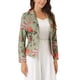thumbnail image 4 of SACO DE TRABAJO PARA MUJER CHIC INSPIRE, AJUSTADO, CON SOLAPA EN V, ESTAMPADO, ABIERTO, TALLA XS, VERDE POLVO-FLORAL, 4 of 6
