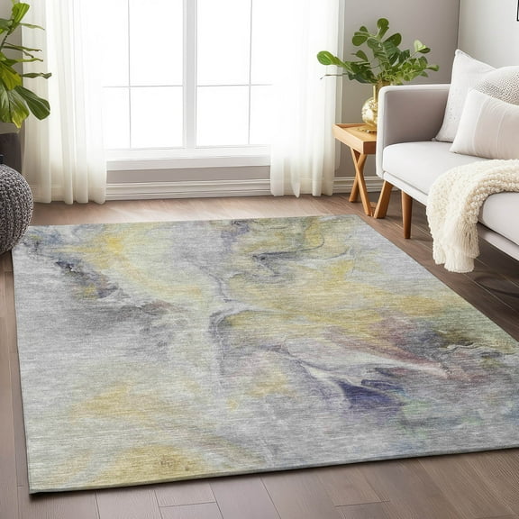 Addison Rugs Chantille Indoor/Outdoor Transitional Abstract Gold Washable Rectangle Rug, 10' x 14'