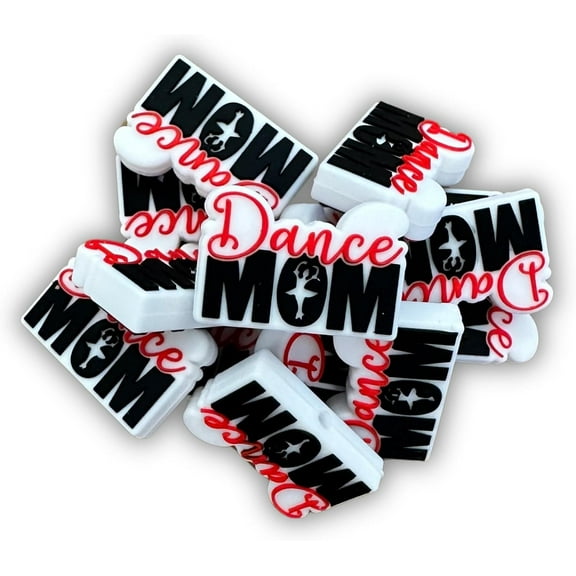 Lashicorn Dance Mom Silicone Focal Bead  12 pack 1.2x.8 Bulk Wholesale for Keychain Making Kit Pen Beaded Brushes Girls Shoes Shapes