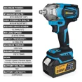 thumbnail image 3 of 1200NM Brushless Cordless Electric Impact Wrench 1/2 Inch High Torque Power Tool,2 Battery, 3 of 7