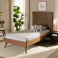 thumbnail image 6 of Baxton Studio Amira Mid-Century Modern Transitional Ash Walnut Finished Wood Twin Size Platform Bed, 6 of 9