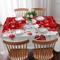 thumbnail image 3 of Red Snowman Christmas Table Cloth Waterproof Tablecloths, Xmas Balls Snowflake Tablecloth Dining Table Cover for Kitchen Party Tabletop Outdoor, Rectangle Tablecloth 60x102 Inch, 3 of 9