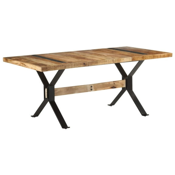 vidaXL Dining Table 70.9"x35.4"x29.9" Rough Mango Wood