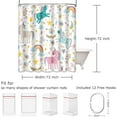 thumbnail image 2 of Shower Curtain Kids Rainbow Blue Pattern Unicorns Pink Baby Girl Animal Arrow Beautiful Waterproof Polyester Fabric 72 x 72 Inches Set with Hooks, 2 of 5