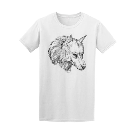 Wolf Graphic Tattoo Sketch T-Shirt Men -Image by Shutterstock, Male 3X-Large