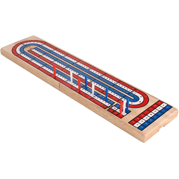 Sterling Games Folding Cribbage 3 Track Travel Wooden Cribbage Board