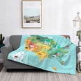 thumbnail image 2 of Rateoe USA Tourist Map Pattern Flannel Throw Blanket, Ultra-soft Blanket for Bed, Couch, Car, Hypoallergenic Anti-pilling blanket-80"x60"(Horizontal), 2 of 6