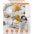 thumbnail image 3 of Dish Drying Rack Dish Rack Multifunctional Dish Drainer Rack Set Dish Strainers for Kitchen Counter Space Saving Drying Rack with Fork Holder, 3 of 6