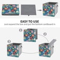 thumbnail image 6 of Collapsible Oxford Fabric Storage Cubes with Handles, Large Mid Foldable Oxford Cloth Bins Set of 2/6, Closet Organizers - Colorful Ditsy Floral Print Christmas Tree, 6 of 6