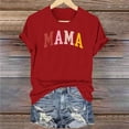 thumbnail image 4 of Camiseta de mujer Penkiiy Mama Carta impresa T-shirt Día de la Madre Tops de manga corta 2XL Rojo, 4 of 5