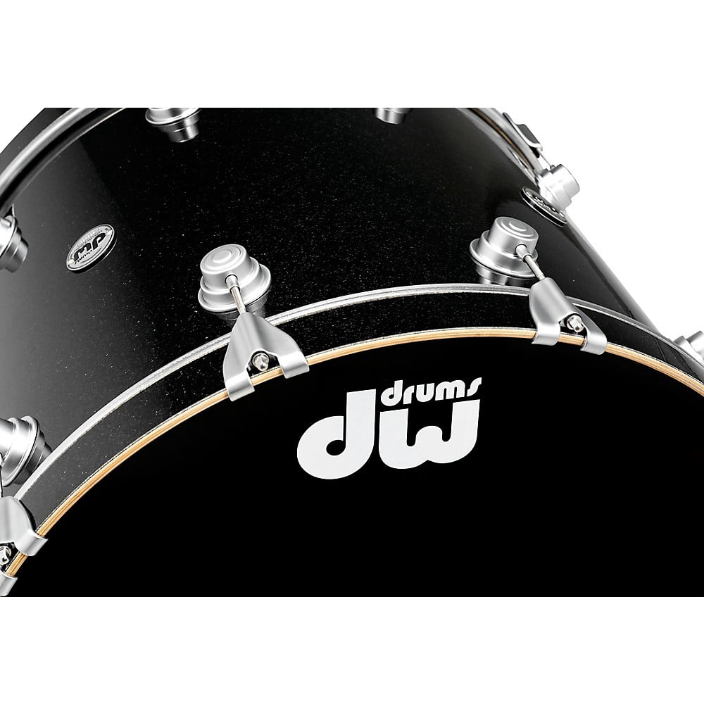 DW SSC Collector's Series 4-Piece FinishPly Shell Pack With 24" Bass Drum With Satin Chrome Hardware Black Ice