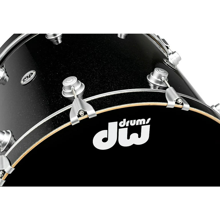 DW SSC Collector's Series 4-Piece FinishPly Shell Pack with 24 Bass Drum with Satin Chrome Hardware Black Ice
