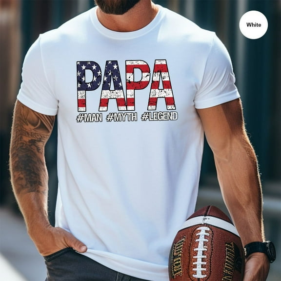 Papa Man Myth Legend T-Shirt, Father's Day Gift, 4th of July Papa Shirt, Indepence Day, Father's Day Gift, Patriot Dad Graphic Tees, SL2272