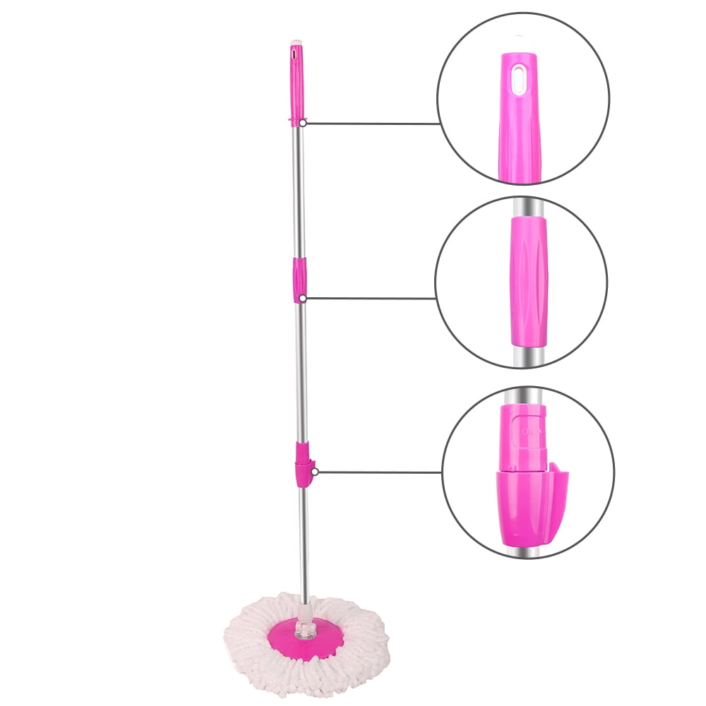 Kepooman Microfiber Spin Mop & Bucket Floor Cleaning System, Pink Kepooman Microfiber Spin Mop & Bucket Floor Cleaning System, Pink