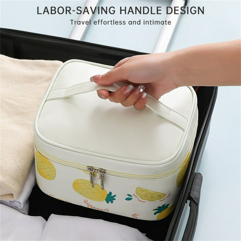 Leather Travel Cosmetic Bag Makeup Bag Beauty Zipper Makeup Organizer Bag