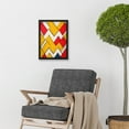 thumbnail image 2 of Geometric Abstract 1980s Memphis Design Yellow Red Artwork Framed Wall Art Print A4, 2 of 4