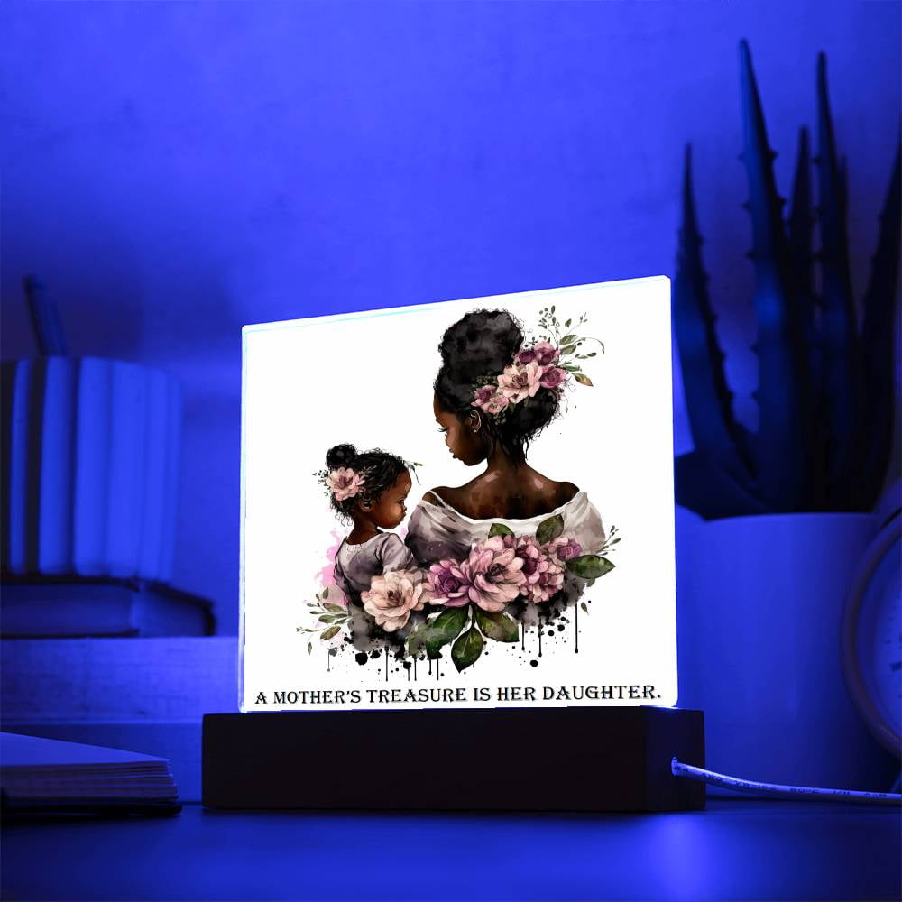 Mother and Daughter Acrylic Square Plaque | A Mother's Treasure is Her ...