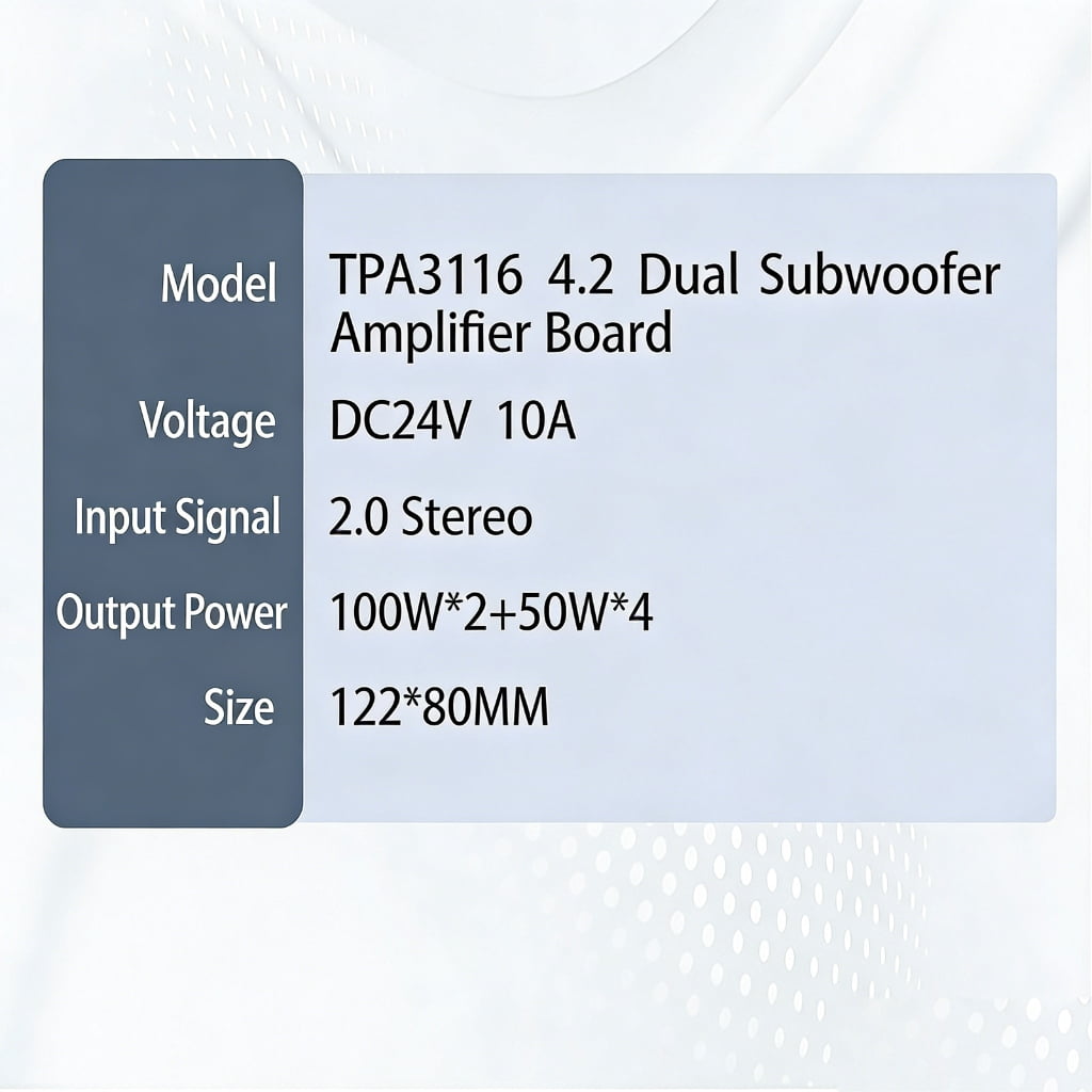 JROCHE TPA3116 Double Subwoofer Amplifier Board TPA3116 Sound Amplifier 100W+100W Bass Amplifier Circuit Board 24V For Car