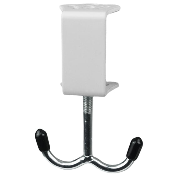 Purse Hooks for Table, 3.5-4.6 in Adjustable Desk Mount Hook, Heavy Duty Alloy Clamp Double Hooks for Office, Space Saving Organizer for Handbag, Backpack, Headphone, Easy Installation,White