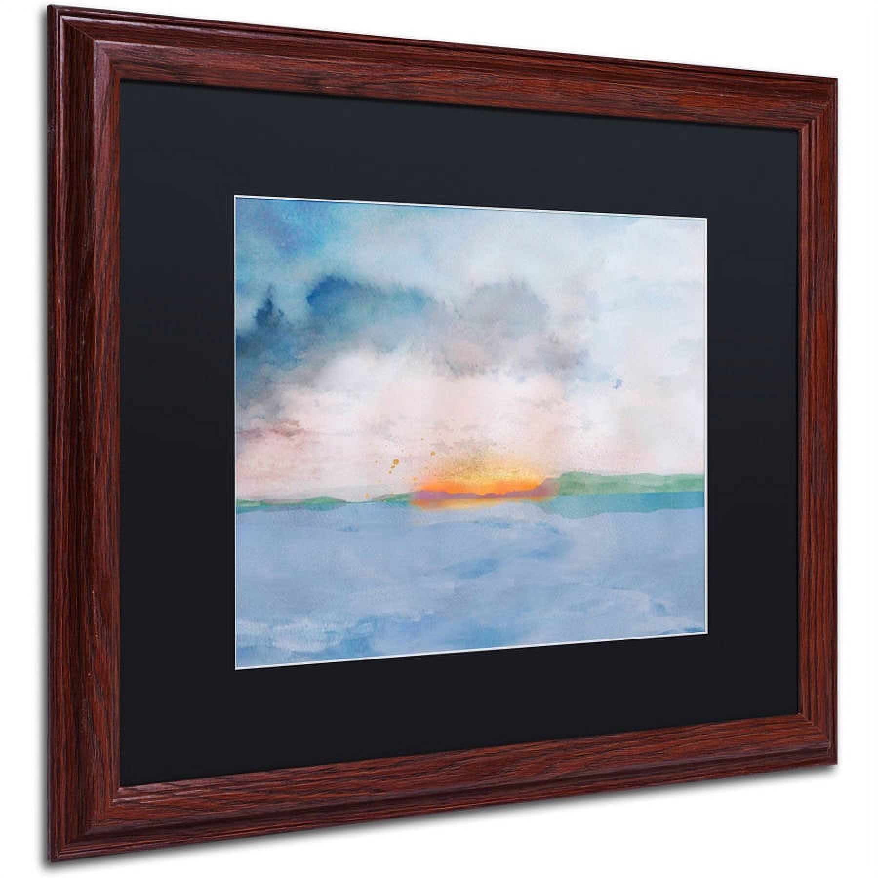 Trademark Fine Art "Sunset" Canvas Art by Lisa Powell Braun, Black Matte, Wood Frame