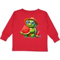 thumbnail image 3 of Inktastic Summer Turtle with Watermelon Boys or Girls Long Sleeve Toddler T-Shirt, 3 of 5