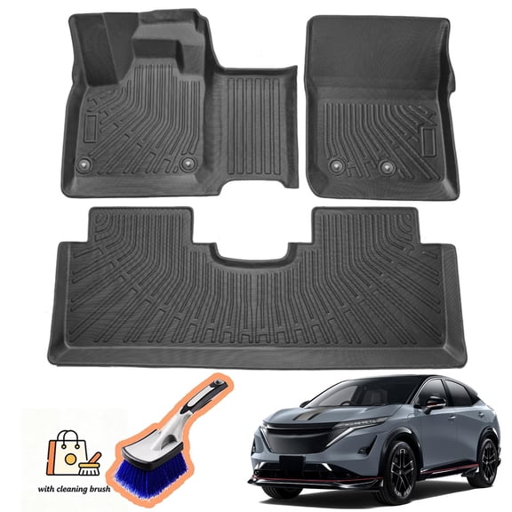 Canvcle Floor Mats for 2023-2024 Nissan Ariya w/Cleaning Brush, All Weather Floor Liners for Ariya Accessories, Heavy Duty Car Mats, Car Accessories, Black